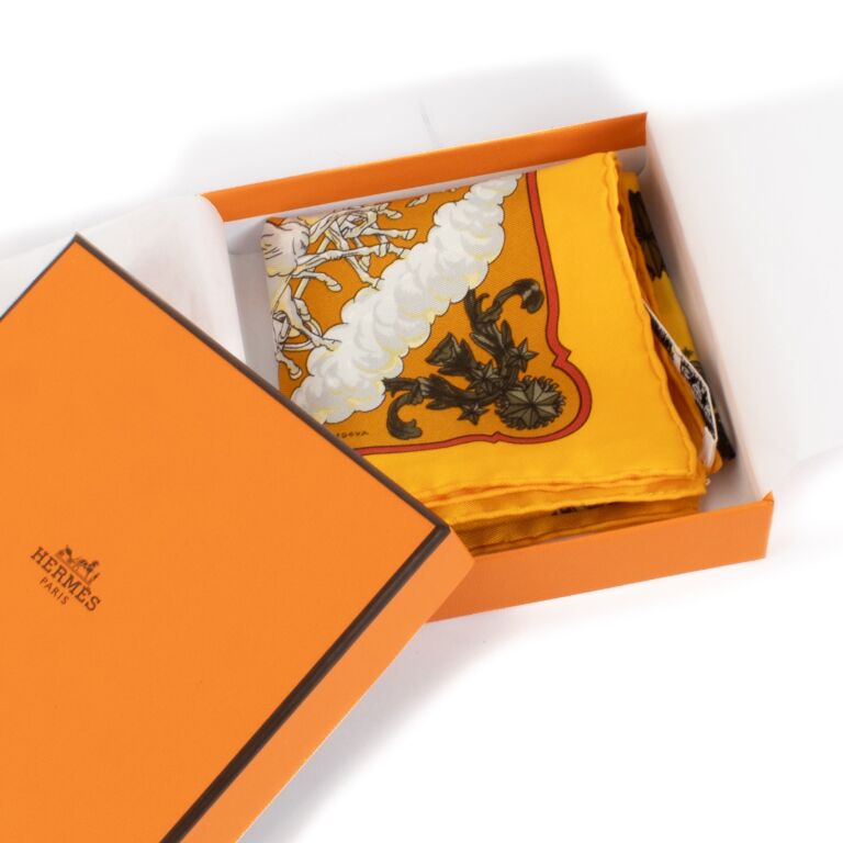 Hermès Yellow Cosmos Cavroche 45 Scarf ○ Labellov ○ Buy and Sell