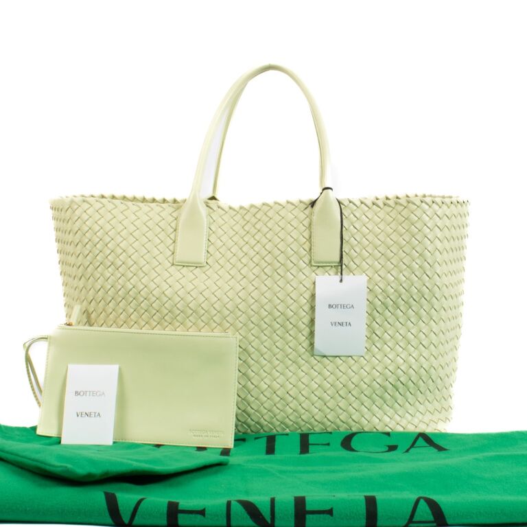 Bottega Veneta Lemon Washed Intrecciato Large Cabat Bag Labellov Buy and Sell Authentic Luxury