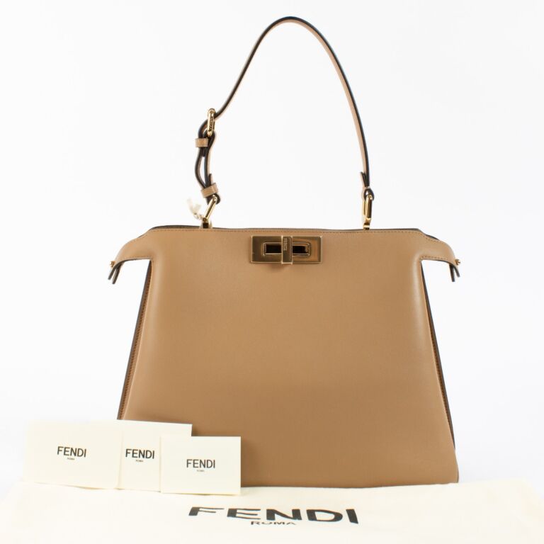 【セール】 Fendi Capuccino Bag Medium Soft Peekaboo Calfskin ハンドバッグ