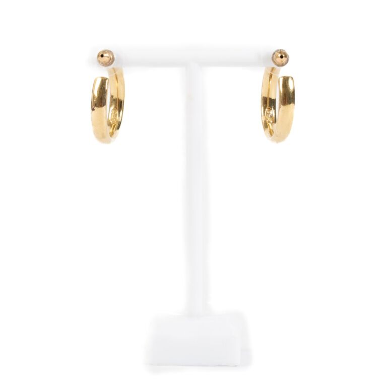 Christian Dior Gold Crystal Hoop Earrings Labellov Buy and Sell Authentic Luxury