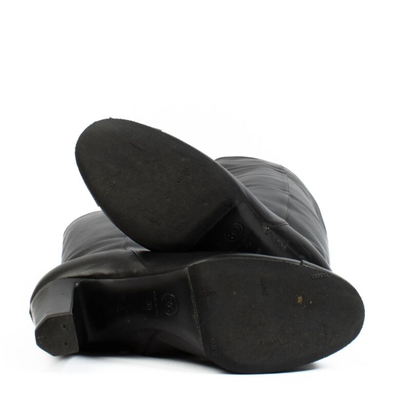 全信頼を寄せる Chanel Black 39 Size - Boots Knee the Over Leather その他