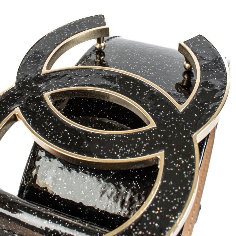 Chanel 08P Patent Leather Glitter Belt - Size 80 ○ Labellov
