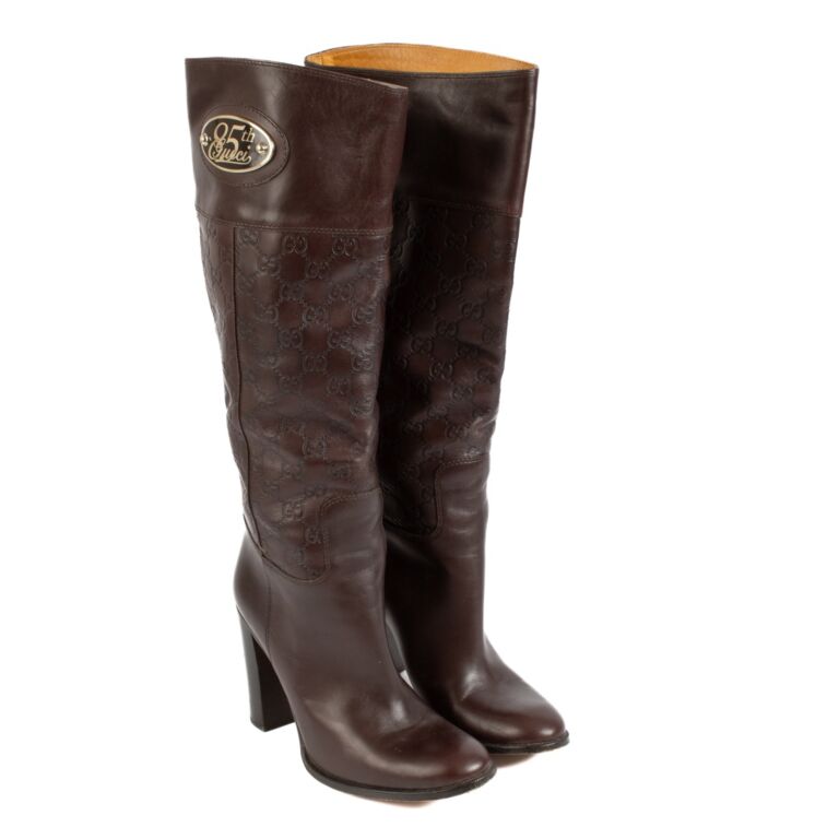Gucci Brown Guccissima 85th Boots size 39 5 Labellov Buy and Sell Authentic Luxury