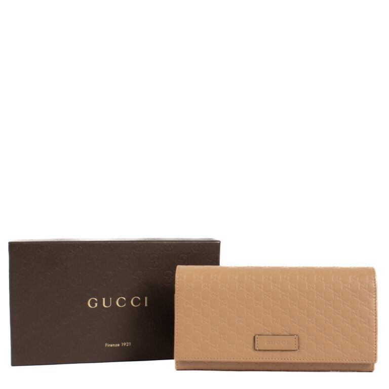 Gucci Beige Microguccissima Continental Wallet Labellov Buy and Sell Authentic Luxury