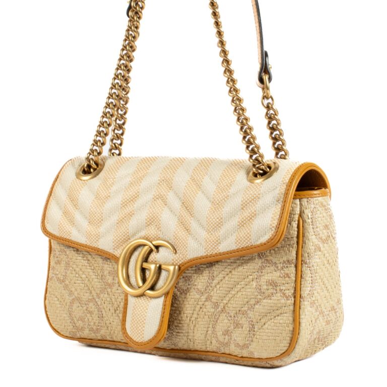 Gucci Raffia Small GG Marmont Bag Labellov Buy and Sell Authentic Luxury