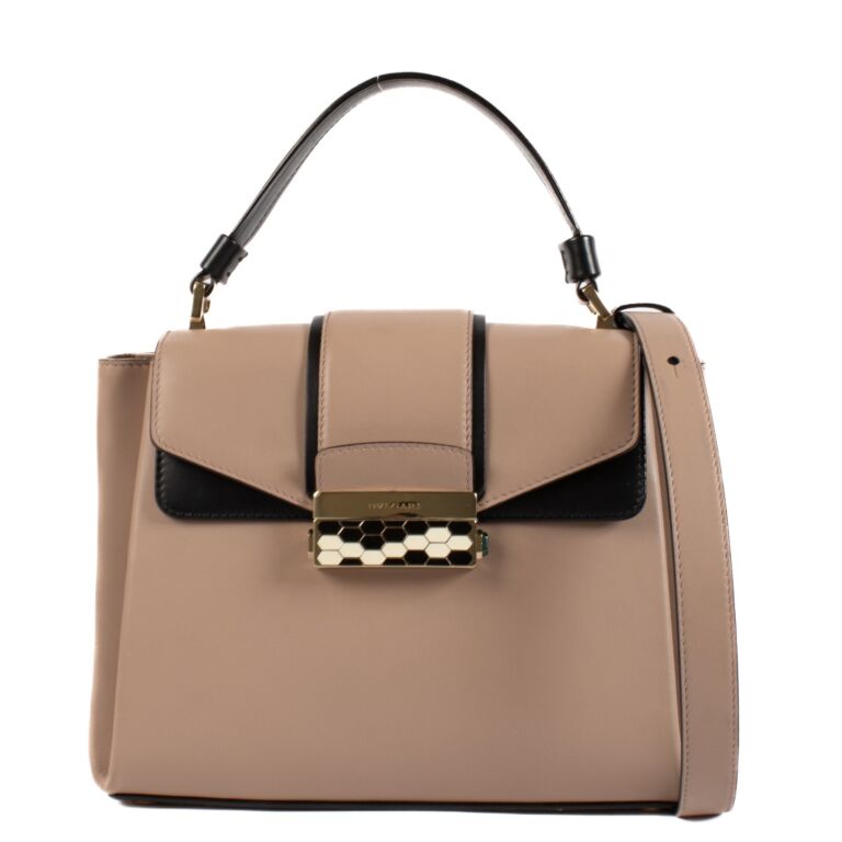 Bulgari Pink Leather Serpenti Viper Top Handle Bag Labellov Buy and Sell Authentic Luxury