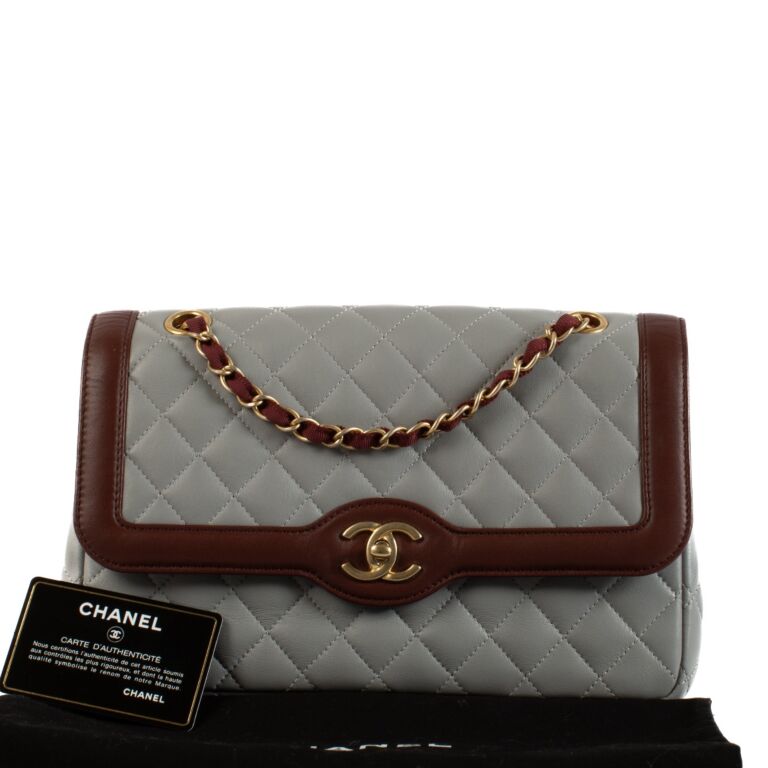 Chanel two tone flap bag shop