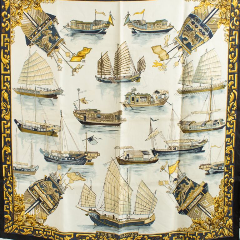エルメス　スカーフ　船　JUNQUESET SAMPANS エルメス スカーフ 船 JUNQUESET SAMPANS - メルカリ