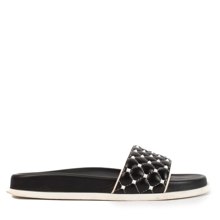 Valentino Garavani Black Studded Flats Size 37 1 2 Labellov Buy and Sell Authentic Luxury