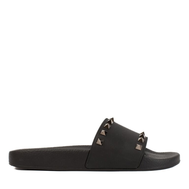 Valentino rubber slides cheap