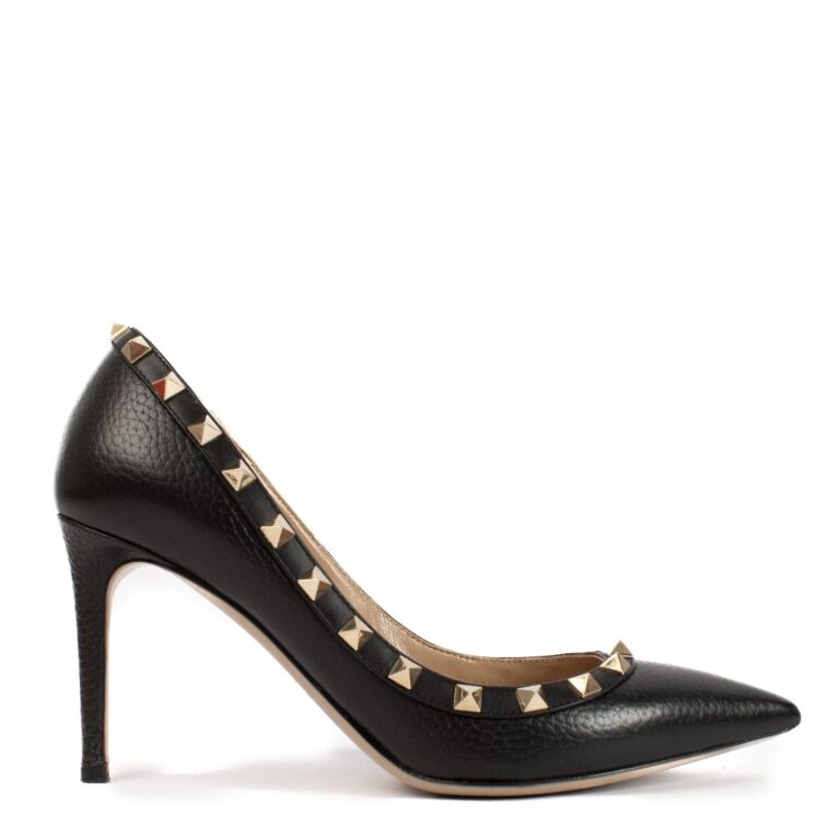 Valentino Garavani Black Stud Heels Size 37 1 2 Labellov Buy and Sell Authentic Luxury