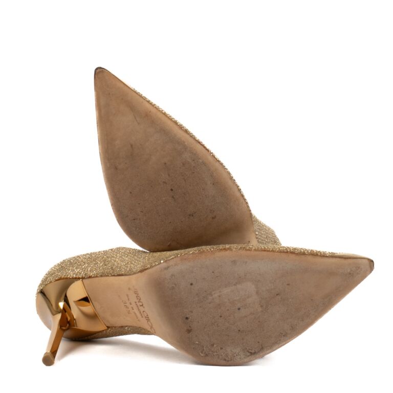 Jimmy Choo Gold Heels - Size 36 1/2 ○ Labellov ○ Buy and
