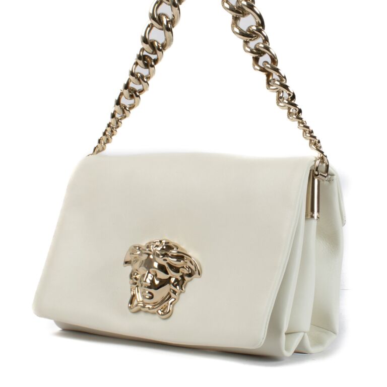 Versace White Leather Medusa Palazzo Empire Shoulder Bag Labellov Buy and Sell Authentic Luxury