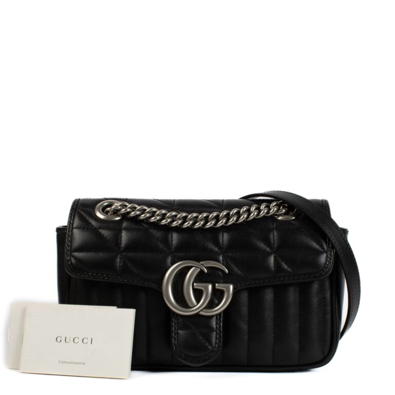Gucci black leather shoulder bag online
