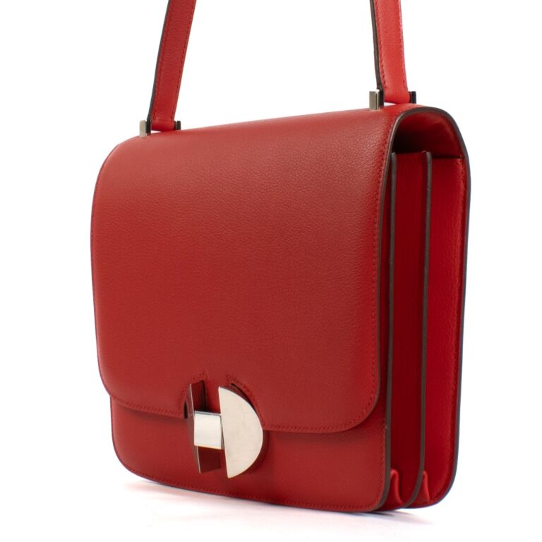 Hermes 2002 20 Rouge de Coeur Evercolor PHW Labellov Buy and Sell Authentic Luxury