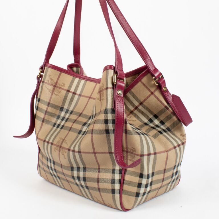 Burberry Pink/Beige Haymarket Check Small Canterbury Tote