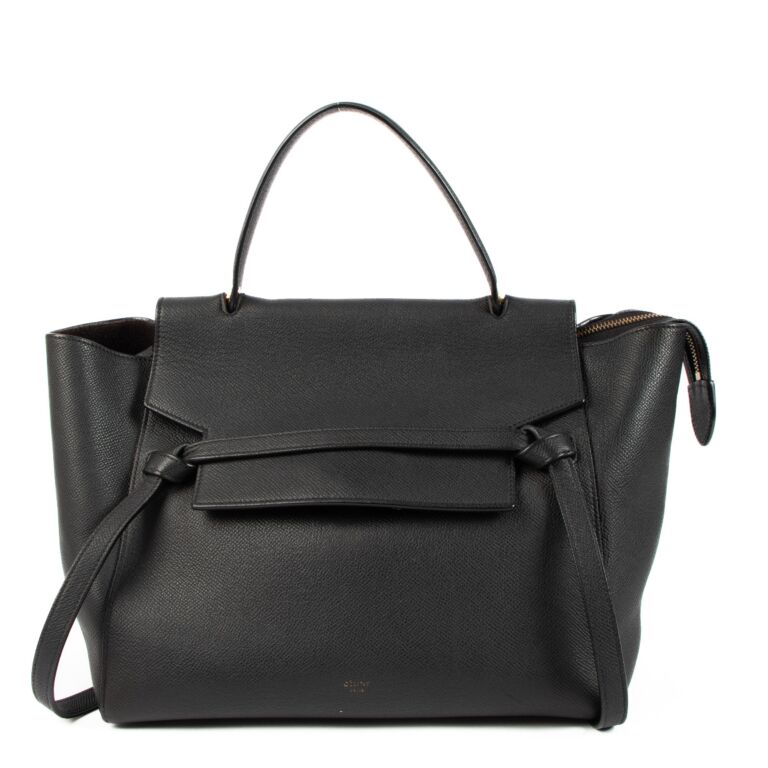 Celine Black Mini Belt Top Handle Bag ○ Labellov ○ Buy and