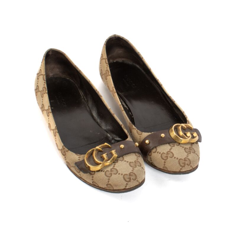 Gucci canvas flats shop