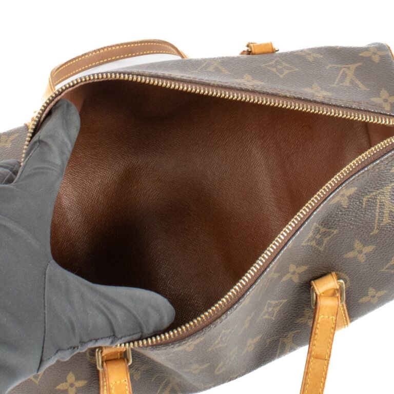 【希少】LOUIS VUITTON LV Monogram Papillon 30 Vintage レザー Authentic Louis Vuitton Monogram Papillon 30 Handbag with