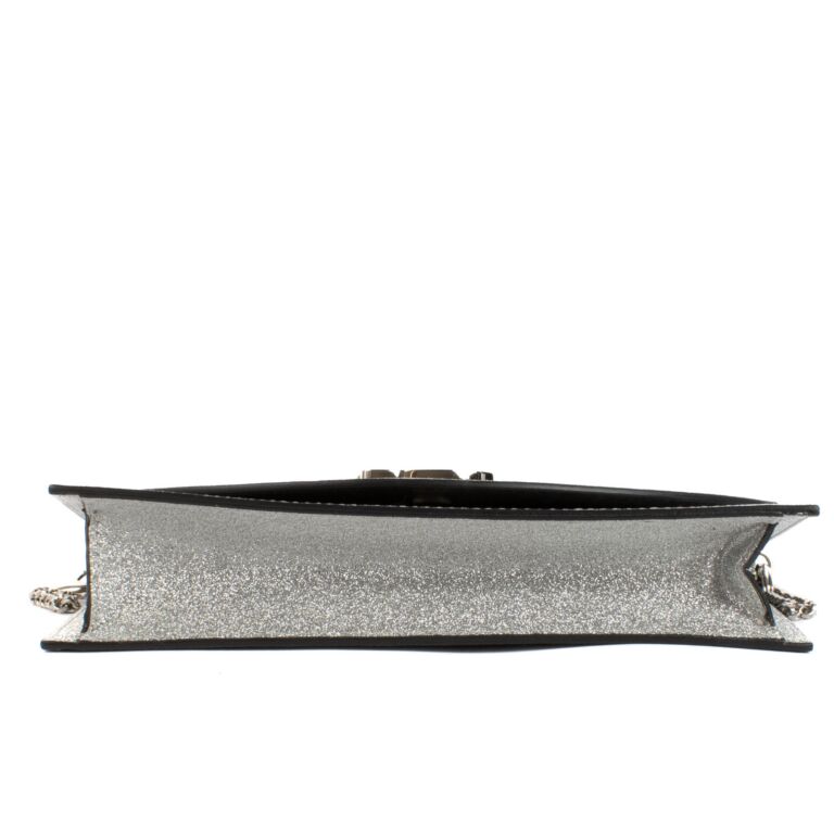 Christian Louboutinシルバーラメビジュー パーティーバッグ Loubi54 embellished leather clutch in multicoloured