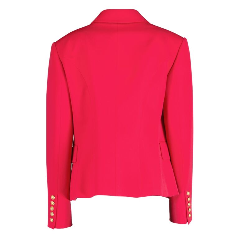 Balmain Pink Wool Double-breasted Jacket - Size FR44
