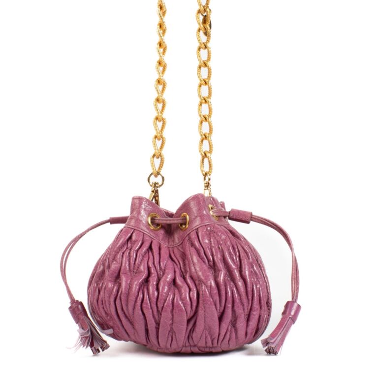 バッグ Miu Miu MIU MIU Goatskin Madras Bauletto Bicolour in Rose&Peonia 2