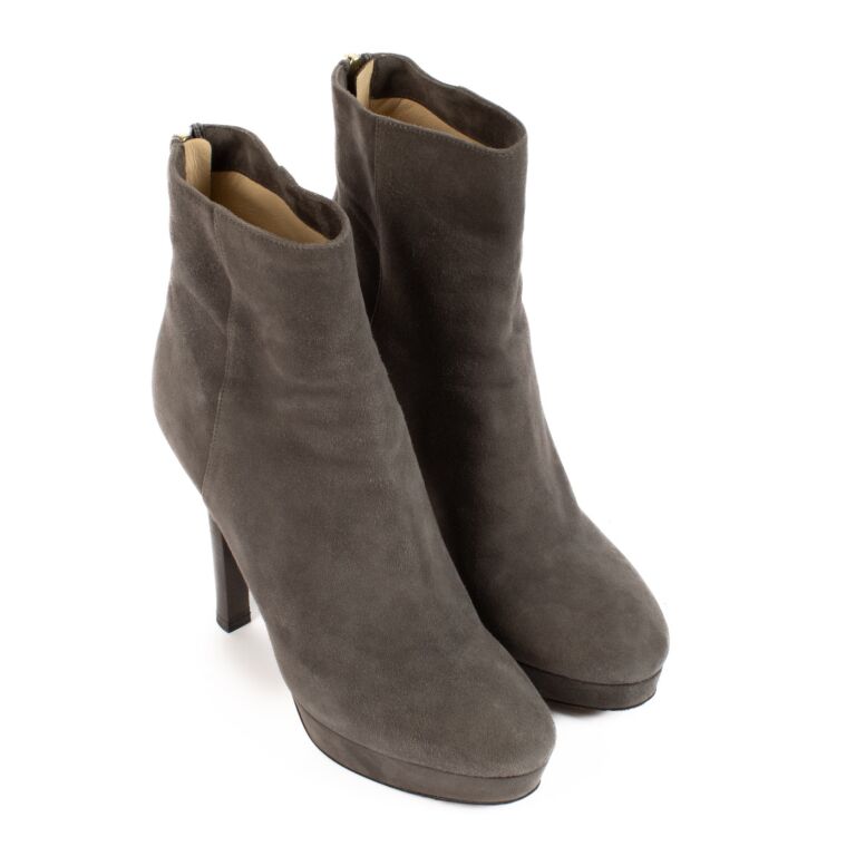 Jimmy Choo Grey Ankle Boots Size 38 1 2 Labellov Buy and Sell Authentic Luxury