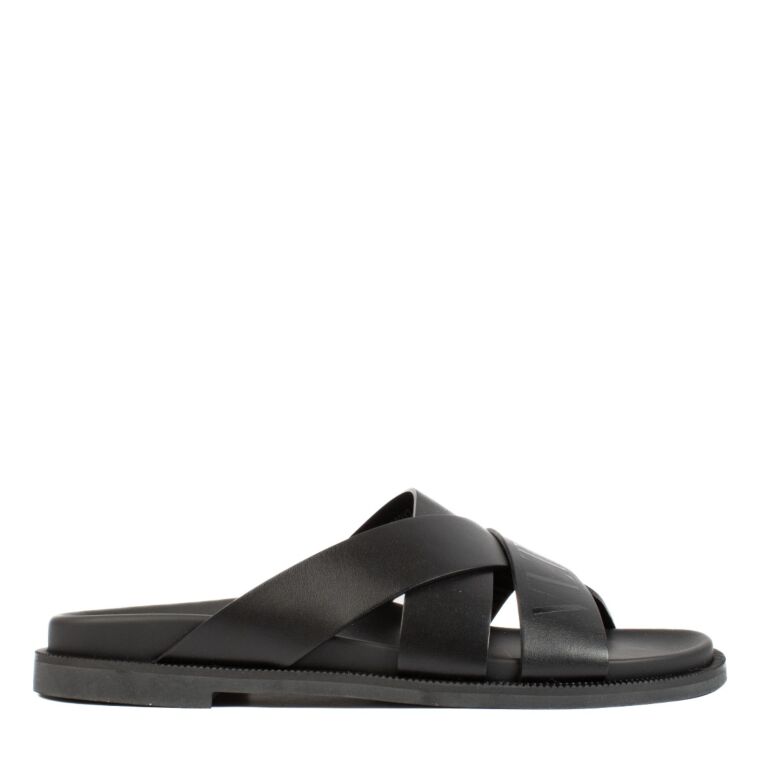 Valentino Garavani VLTN Black Slides Size 43 Labellov Buy and Sell Authentic Luxury