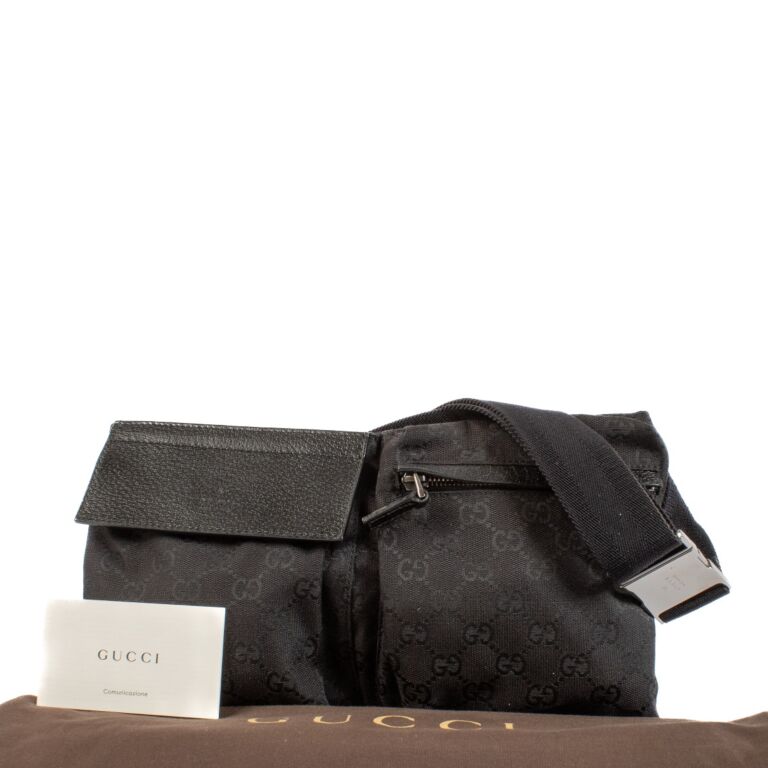 Gucci Black GG Canvas Belt Bag Labellov Buy and Sell Authentic Luxury