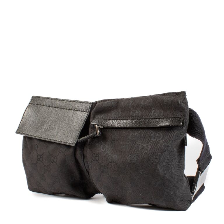 Gucci Black GG Canvas Belt Bag Labellov Buy and Sell Authentic Luxury