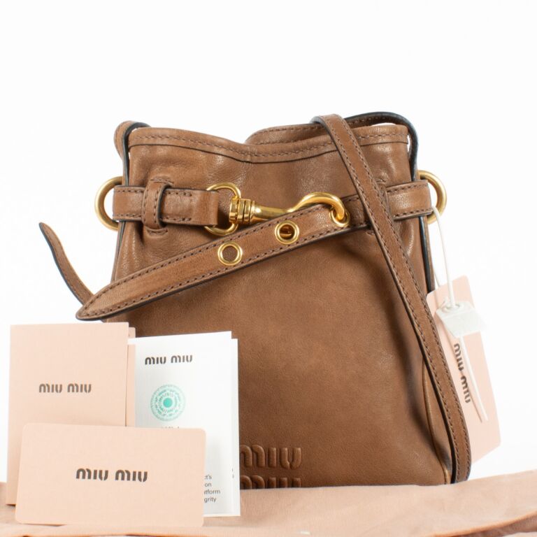 Miu Miu Aventure Brown Pouch Bag Crossbody ○ Labellov ○ Buy and