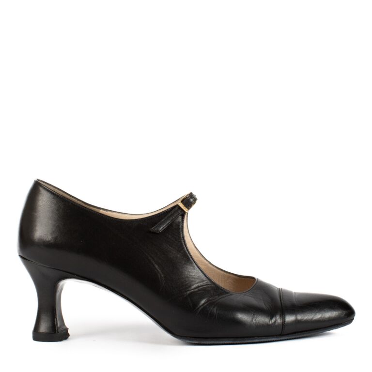 Chanel Black Belt Heels size 38 Labellov Buy and Sell Authentic Luxury