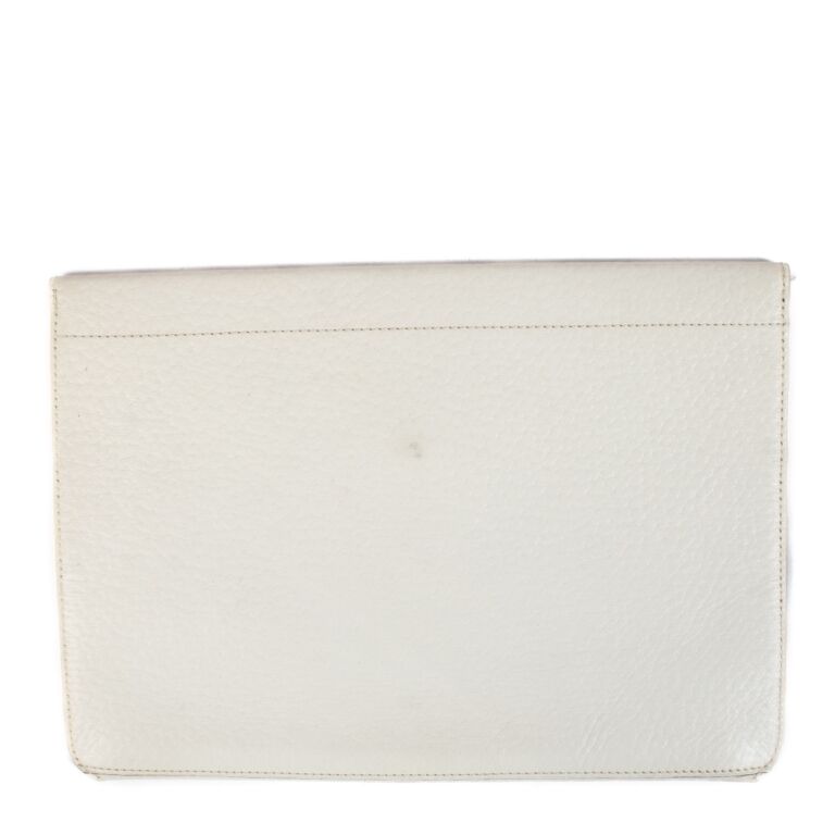 White leather envelope clutch new arrivals