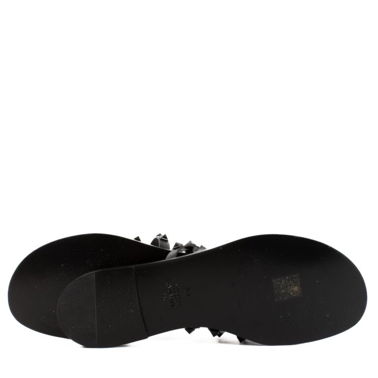 Valentino black flat sandals clearance