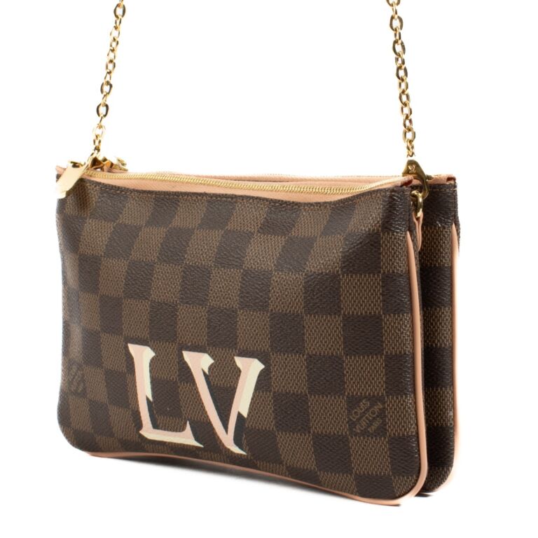 Louis Vuitton Damier Ebene LV Double Zip Pochette