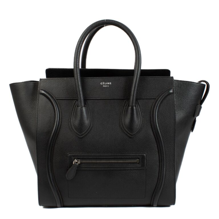 CELINE ブラックレザーハンドバッグ　MINI Celine Black Mini Luggage Bag ○ Labellov ○ Buy and Sell