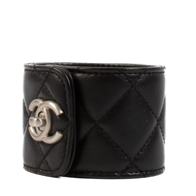 Chanel Black 12A Quilted Leather Bracelet ○ Labellov ○ Buy