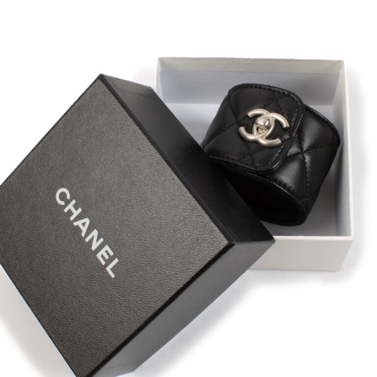 好きに ○ Bracelet Leather Quilted 12A Black Chanel Labellov Buy ○ バングル