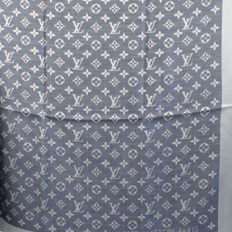 Louis Vuitton Denim Monogram Classic Shawl ○ Labellov