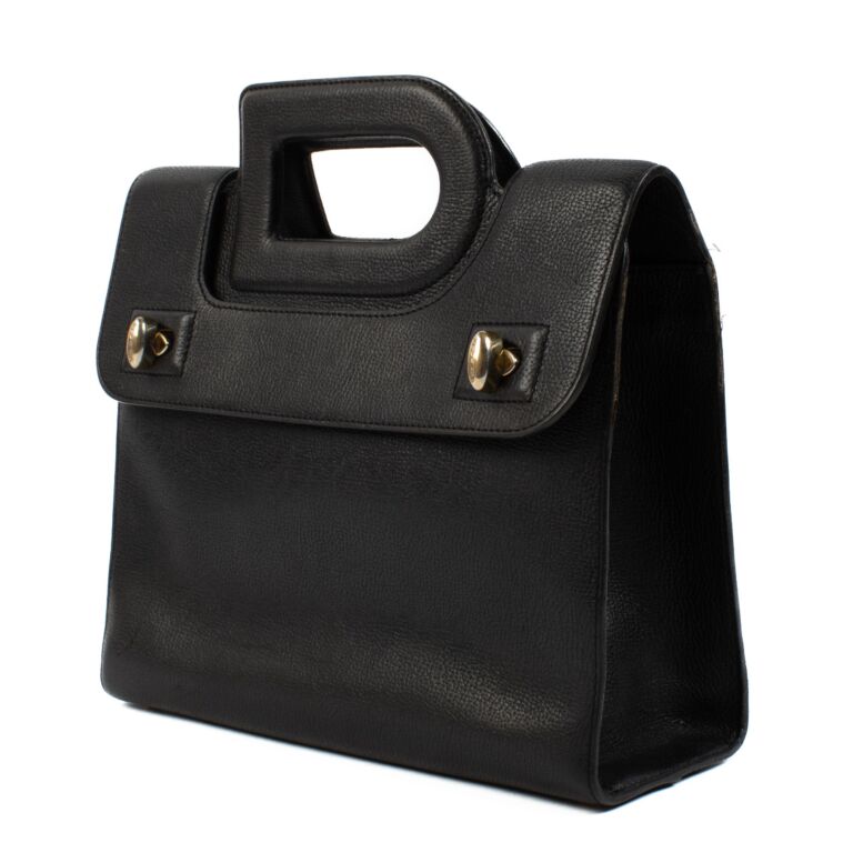 【お気に入り】 Handle Top PM Emeraude Leather Black Delvaux Bag Labellov ○ 絵画
