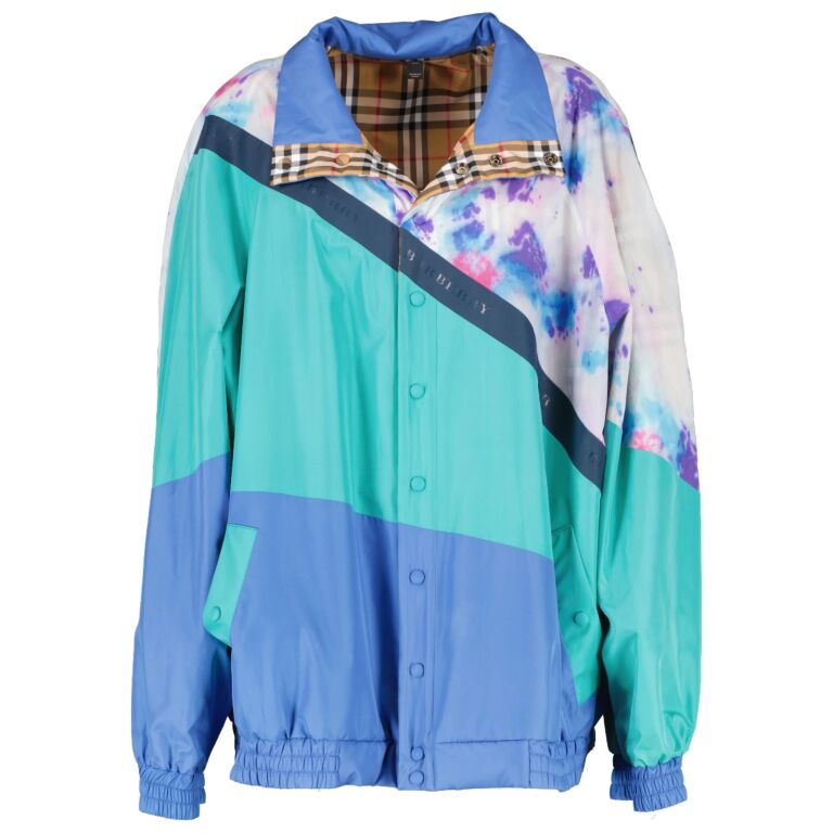 Burberry Fall Winter 2018 Reversible Check Tie Dye Shell Jacket Size XL Labellov Buy and Sell Authentic Luxury