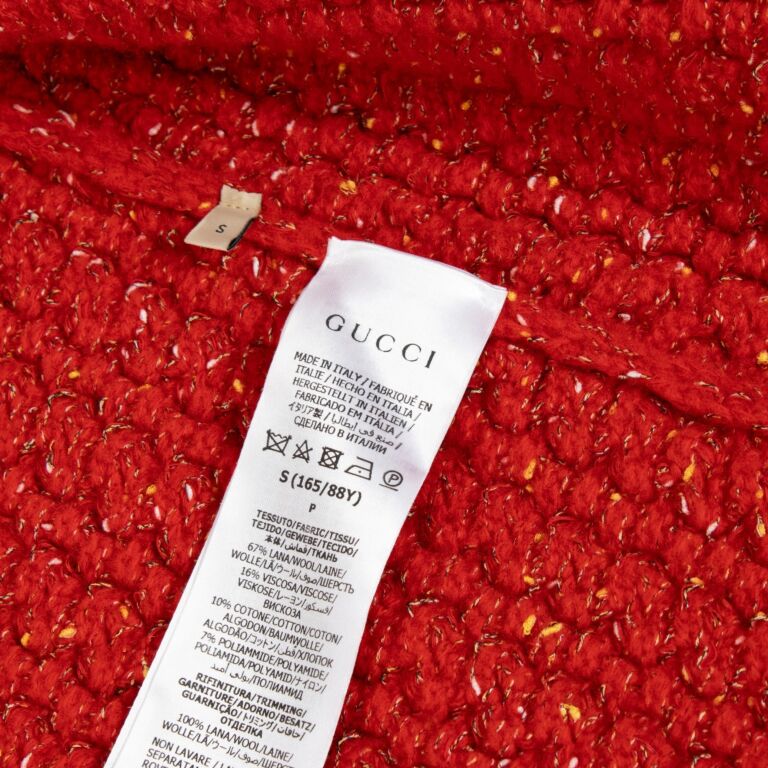 Gucci Red Wool Cable Knit Coat - Size S ○ Labellov ○ Buy