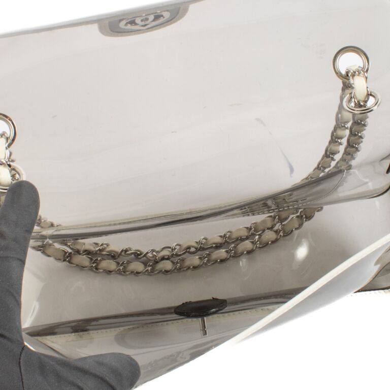 Chanel Black PVC Heart Lock Large Classic Flap Bag ○ Labellov