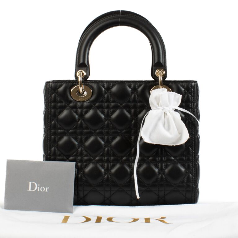 Christian Dior ブラックレザー バッグ Christian Dior ブラックレザーショルダーバッグ 28センチサイズ