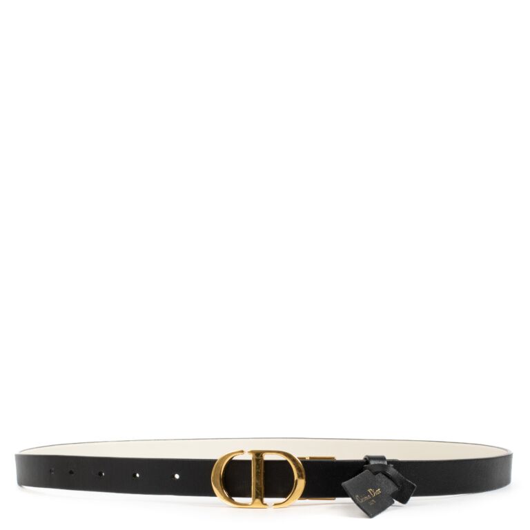 新品 Dior ディオール ベルト MONTAIGNE BLACK&BEIGE DIOR | 30 Montaigne リバーシブルベルト 35mm スムースカーフ