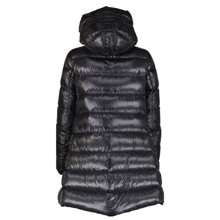 Moncler Black Suyen Hooded Long Down Jacket - Size 0 ○ Labellov