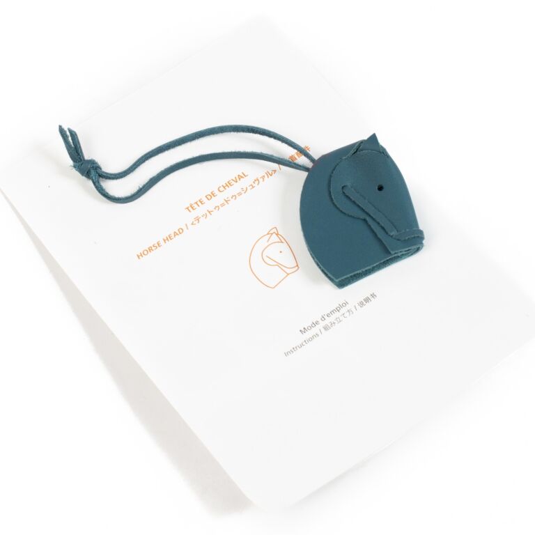 Hermès Blue Leather Tête de Cheval Charm ○ Labellov ○ Buy and