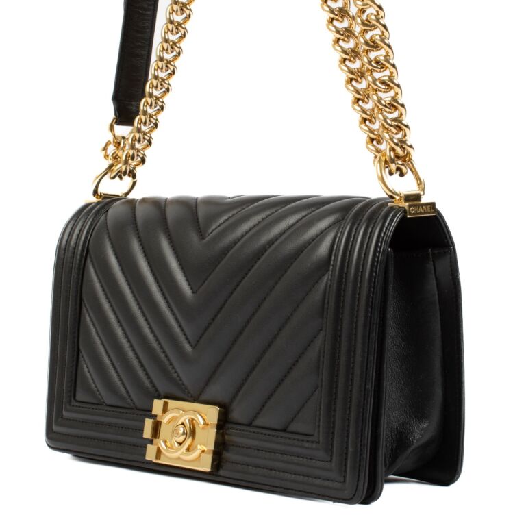 【ヴィンテージ】Rank:S☆Chanel Black Boy Medium 25CM バック Chanel Medium Black Boy Bag - Watch My Diamonds