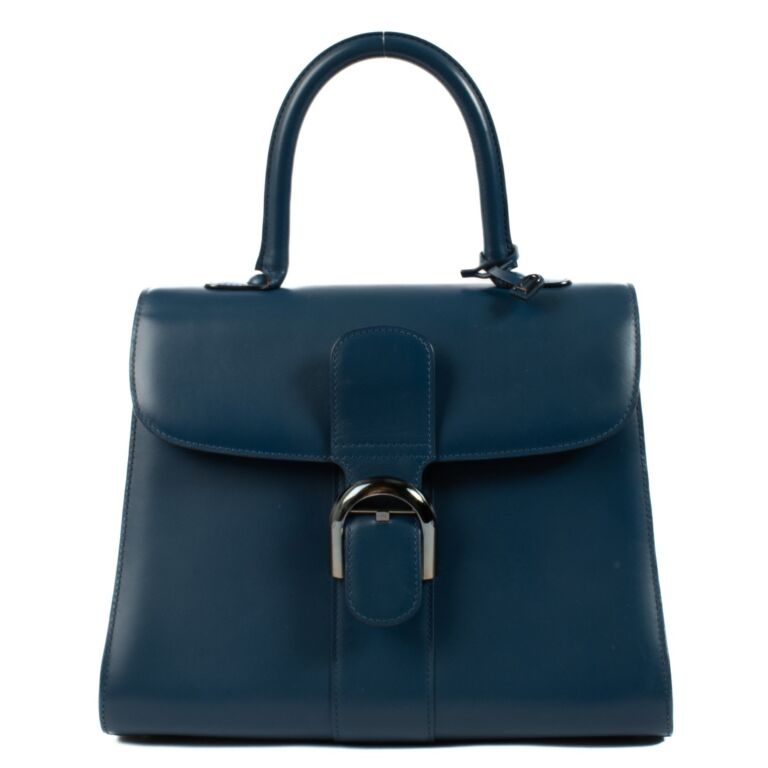 値引 Delvaux Bleu Labellov ○ MM Brillant Calf Box Prusse de バッグ