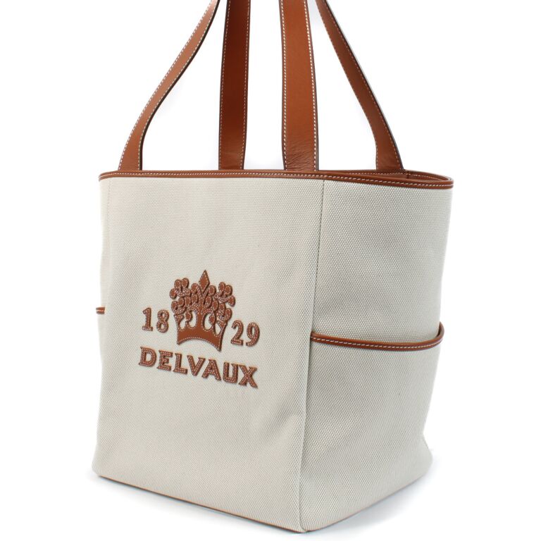 Delvaux Beige Canvas Delight Tote Bag ○ Labellov ○ Buy and